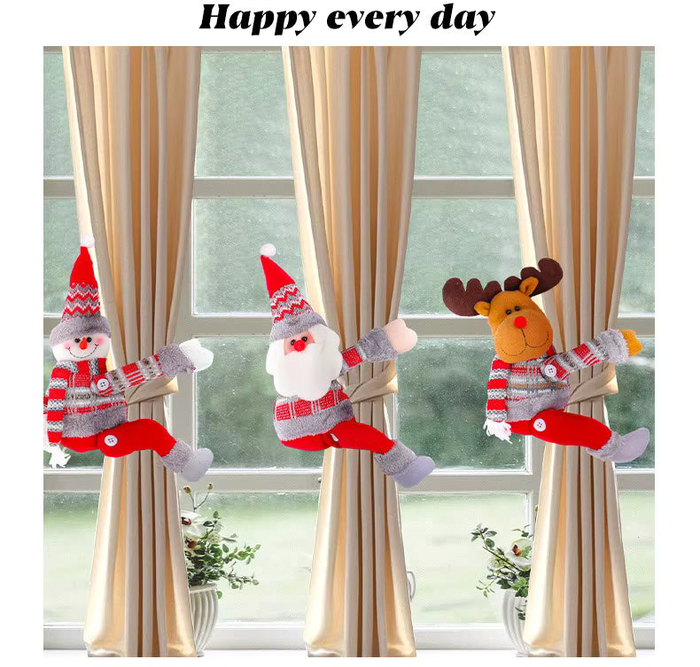 Christmas Dining Chair and Curtain Decorations