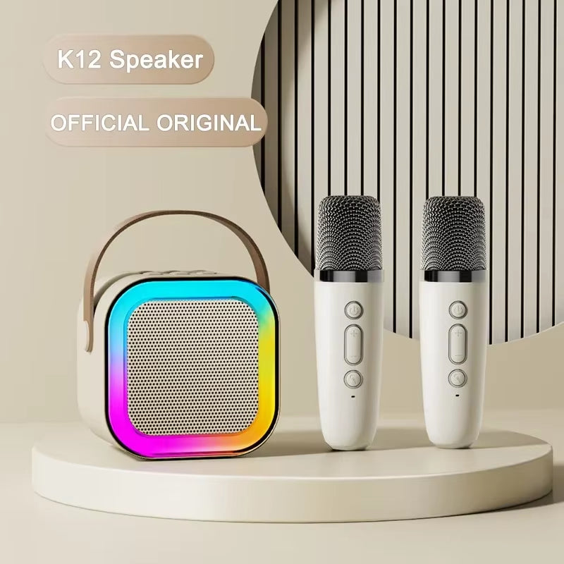 K12 KTV Karaoke Microphone Speaker Wireless Bluetooth Lecture Meeting Voice Box Mini Colorful Lights Audio Long Standby