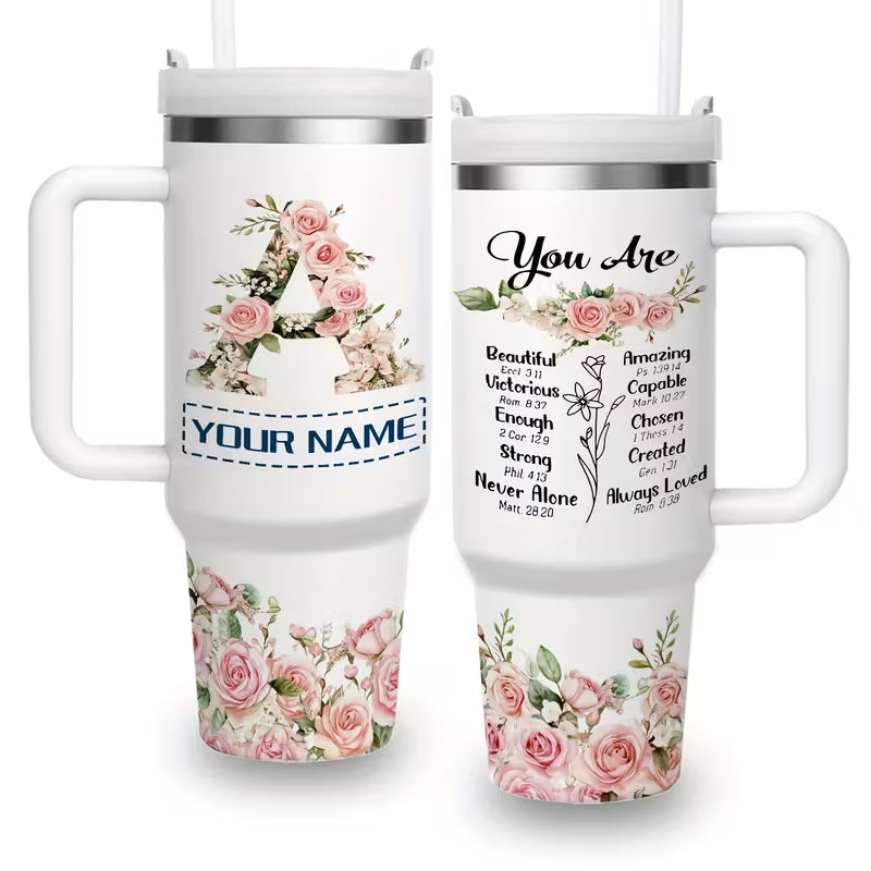 40oz Double-layer Personalized Tumbler with Straw