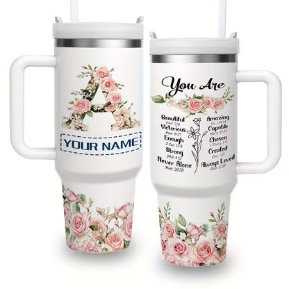40oz Double-layer Personalized Tumbler with Straw