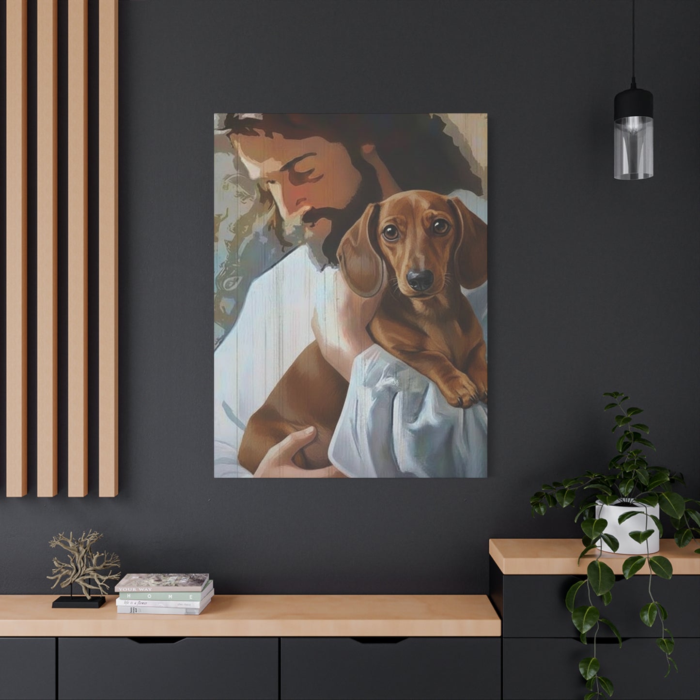 Jesus with Dog Canvas Print