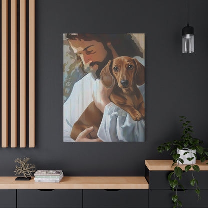 Jesus with Dog Canvas Print