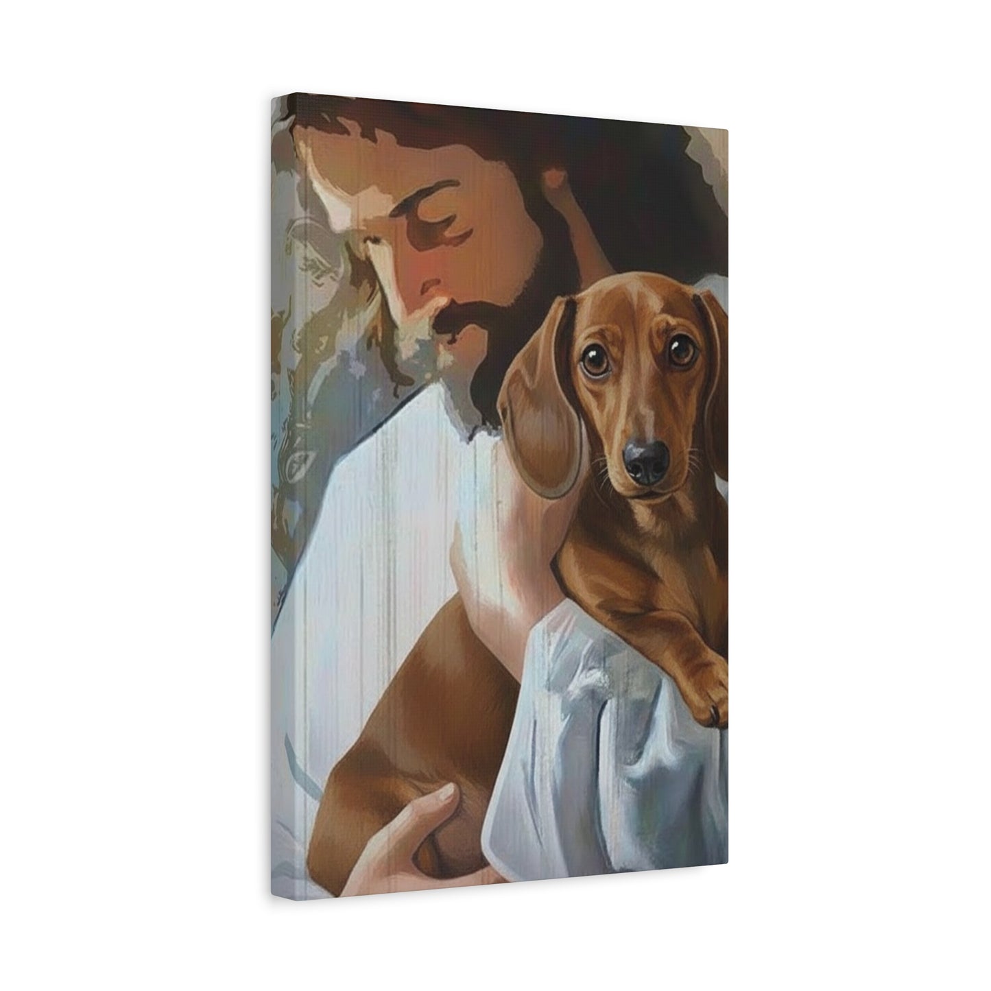 Jesus with Dog Canvas Print