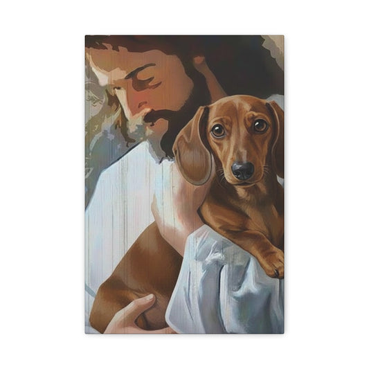 Jesus with Dog Canvas Print