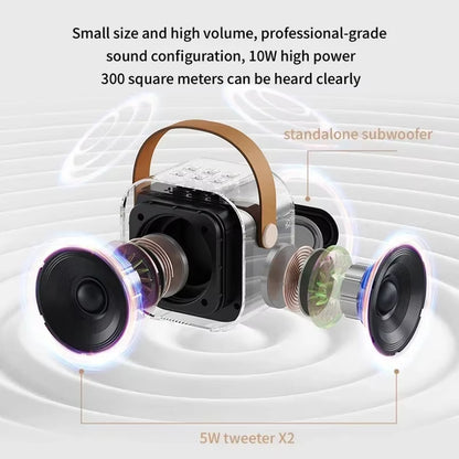 K12 KTV Karaoke Microphone Speaker Wireless Bluetooth Lecture Meeting Voice Box Mini Colorful Lights Audio Long Standby