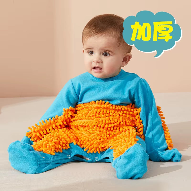 Baby Rompers Newborn Baby Jumpsuit Mop Cleaning Clothing Boys Girls Infant Crawling Spring Autumn Long Sleeve Baby Clothes