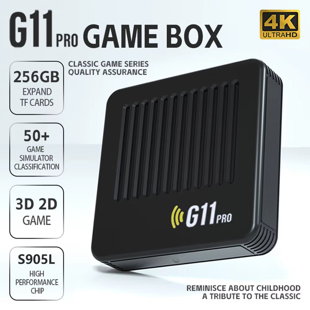 G11 Pro 4K Game Box S905L Built-In 60000 Games Video Game Console with 2.4G Wireless Controller Emuelec Dual System Dropshipping