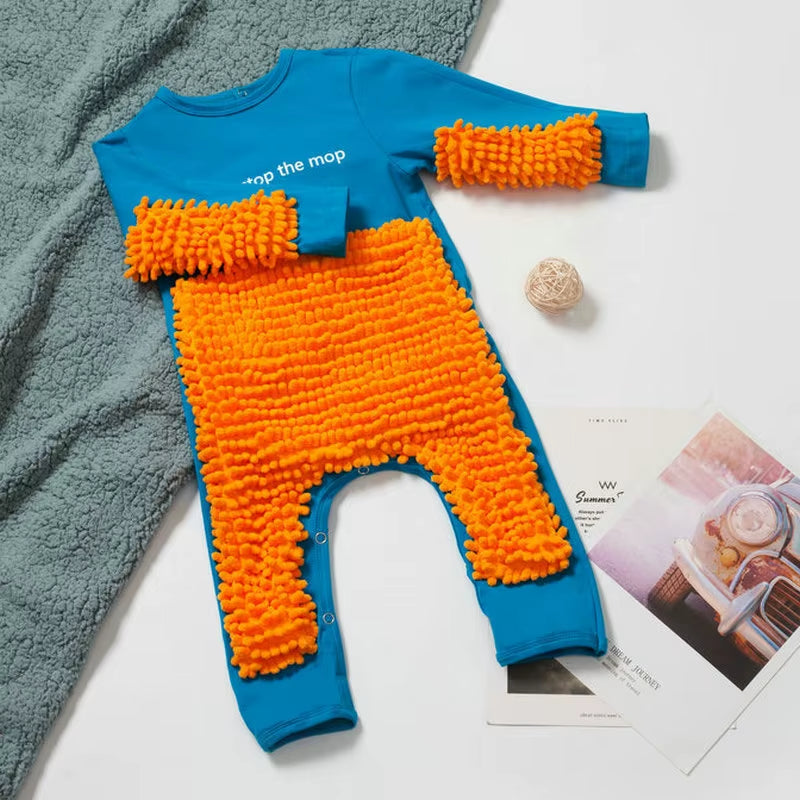 Baby Rompers Newborn Baby Jumpsuit Mop Cleaning Clothing Boys Girls Infant Crawling Spring Autumn Long Sleeve Baby Clothes