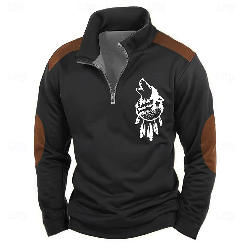 Men'S Zip Sweatshirt Reindeer Printed Christmas Daily Holiday Streetwear Casual Fall Winter Clothing Apparel Hoodies Sweatshirts