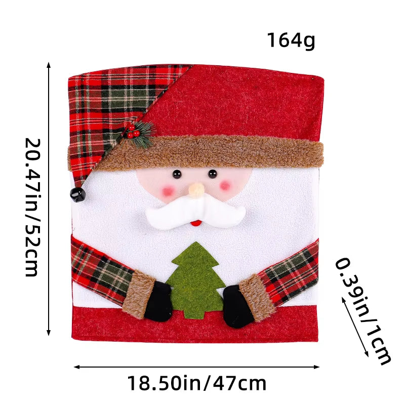 1/2/4/6/8Pcs Christmas Dining Chair Back Cover Xmas Gifts Kitchen Chair Slipcover Christmas Chair Decoration Cover Home Party