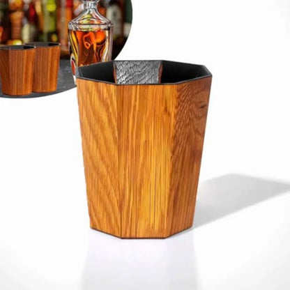 New High Quality Handmade Charred Whiskey Cup Wooden Barrel Shape Charred Drinking Vessel Unique Old Fashioned Whiskey Grail Cup