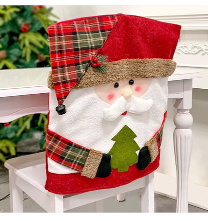 1/2/4/6/8Pcs Christmas Dining Chair Back Cover Xmas Gifts Kitchen Chair Slipcover Christmas Chair Decoration Cover Home Party
