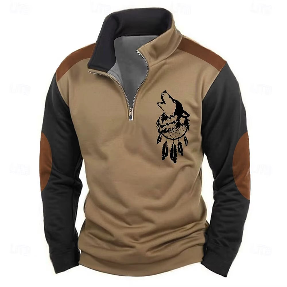 Men'S Zip Sweatshirt Reindeer Printed Christmas Daily Holiday Streetwear Casual Fall Winter Clothing Apparel Hoodies Sweatshirts