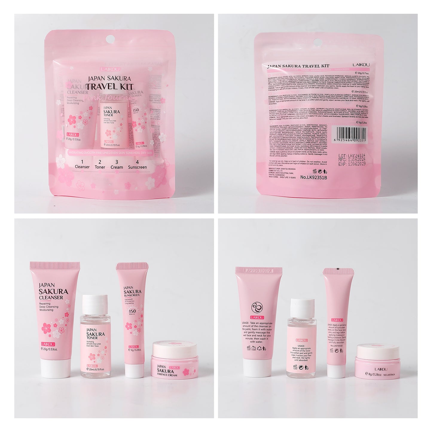 LAIKOU Japan Sakura Day&Night Skincare Complete Routine
