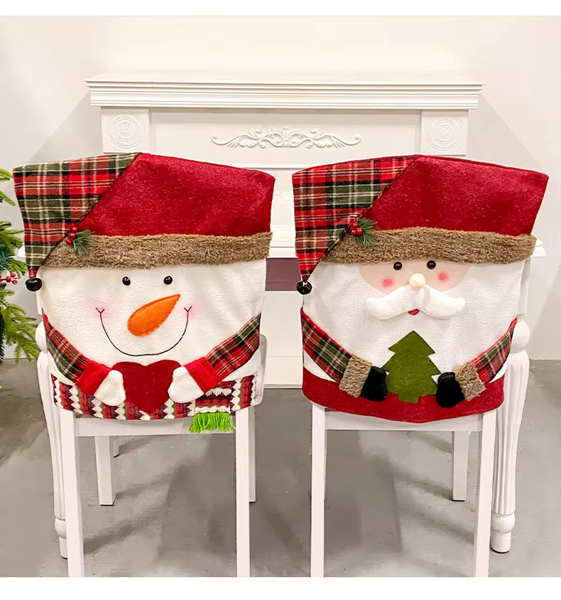Christmas Dining Chair and Curtain Decorations