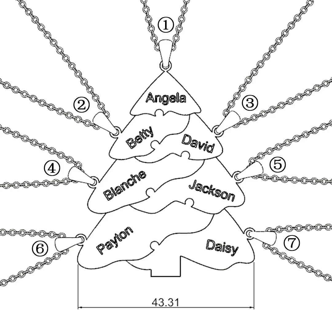 Christmas Gift Christmas Tree Puzzle Necklace
