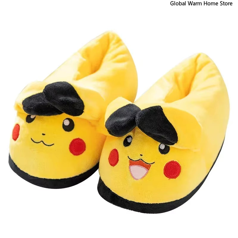 Crocodile Cotton Slippers with Moving Mouth Funny New Style Non-Slip Home Cotton Shoes Gifts Plush Toy Kids Slippers Winter Lady