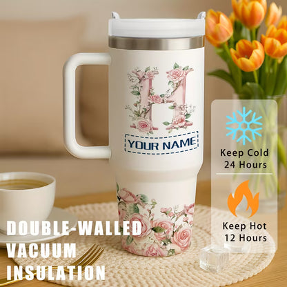 40oz Double-layer Personalized Tumbler with Straw