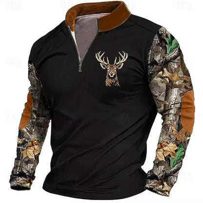 Men'S Zip Sweatshirt Reindeer Printed Christmas Daily Holiday Streetwear Casual Fall Winter Clothing Apparel Hoodies Sweatshirts