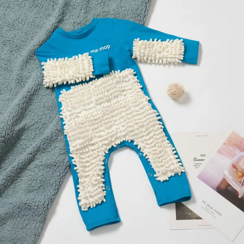 Baby Rompers Newborn Baby Jumpsuit Mop Cleaning Clothing Boys Girls Infant Crawling Spring Autumn Long Sleeve Baby Clothes