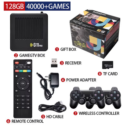 G11 Pro 4K Game Box S905L Built-In 60000 Games Video Game Console with 2.4G Wireless Controller Emuelec Dual System Dropshipping