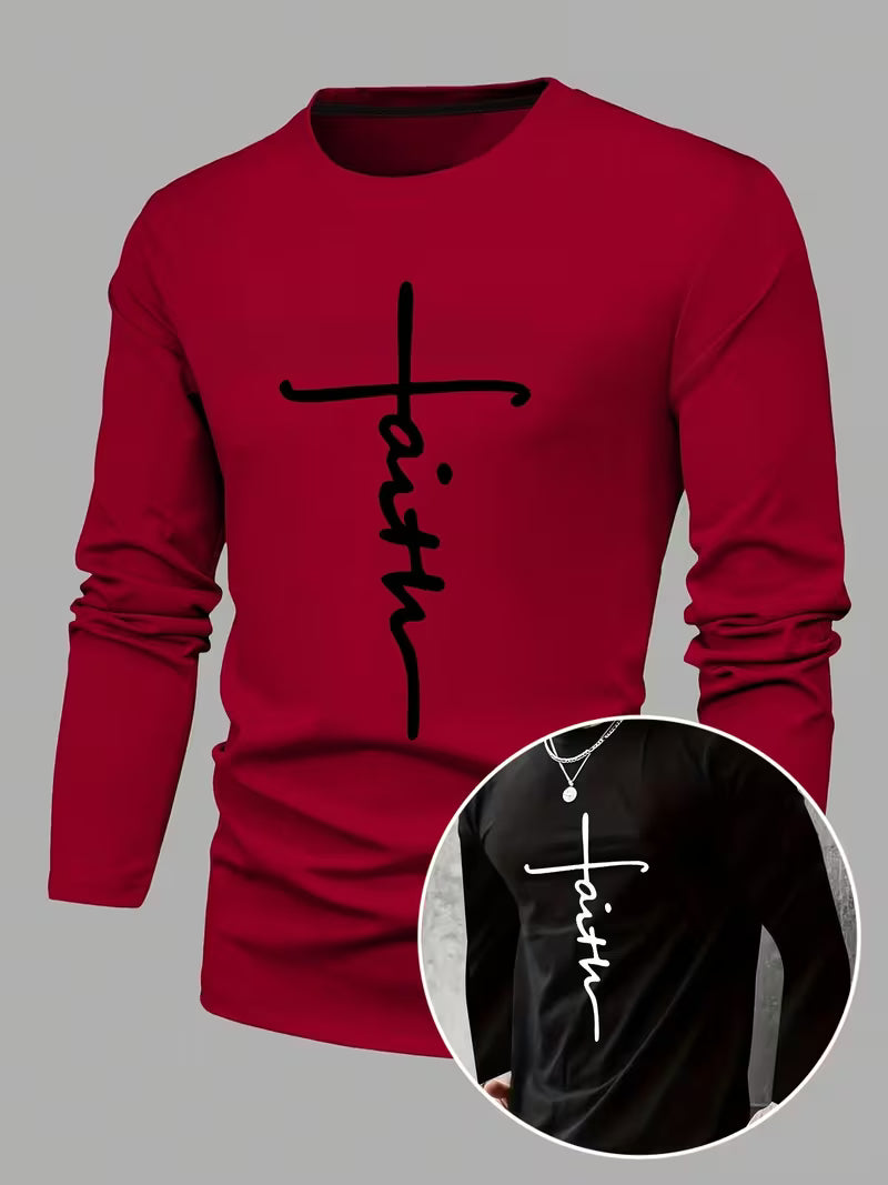 Men's Red Slim-Fit Shirt "Faith"