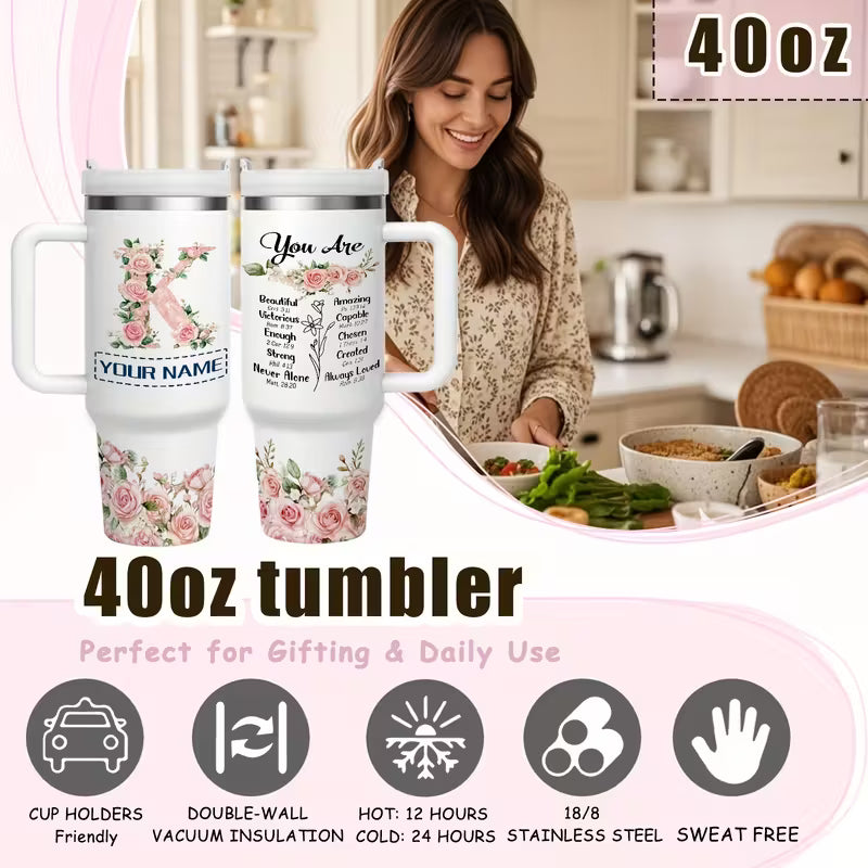 40oz Double-layer Personalized Tumbler with Straw