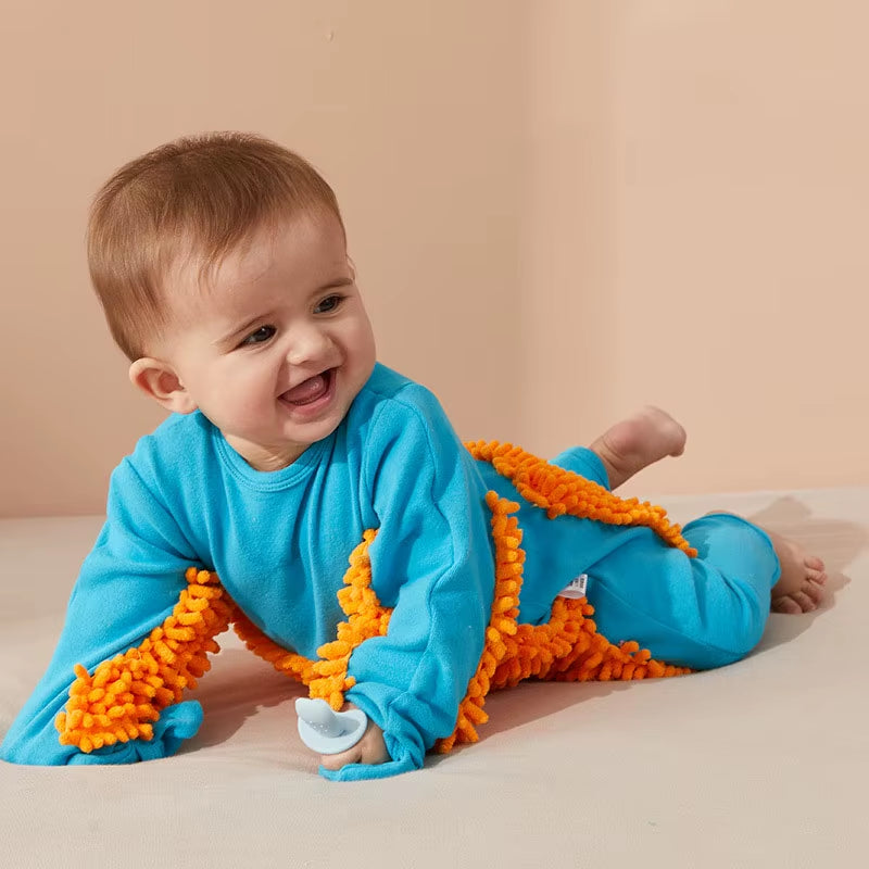 Baby Rompers Newborn Baby Jumpsuit Mop Cleaning Clothing Boys Girls Infant Crawling Spring Autumn Long Sleeve Baby Clothes