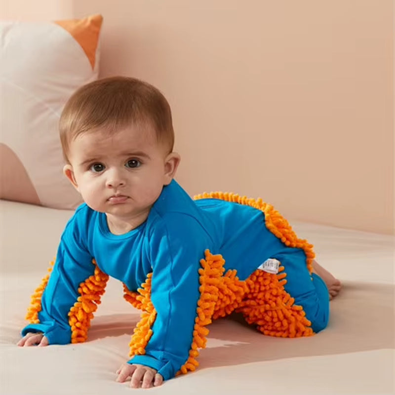 Baby Rompers Newborn Baby Jumpsuit Mop Cleaning Clothing Boys Girls Infant Crawling Spring Autumn Long Sleeve Baby Clothes