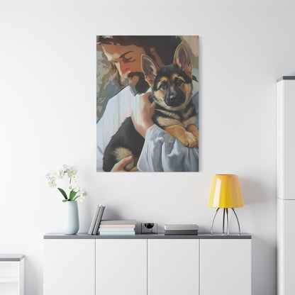Jesus with Dog Canvas Print