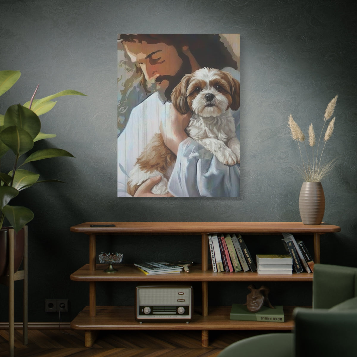 Jesus with Dog Canvas Print